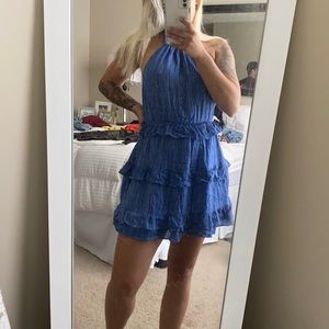 Blue halter dress
